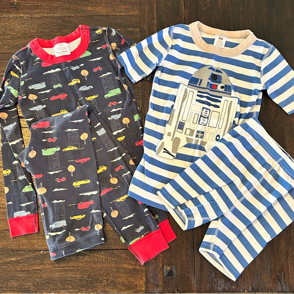 Hanna Andersson Organic Cotton Pajama Bundle- Star Wars and Navy Cars